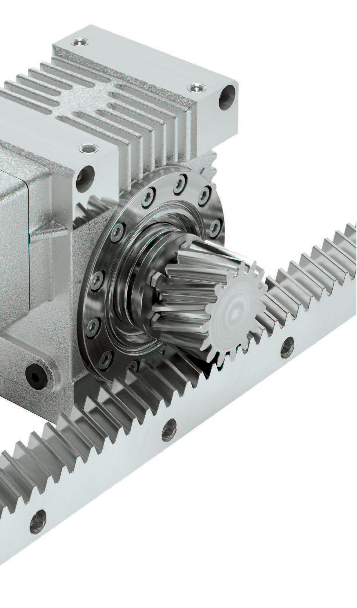 The pinion is driven directly by a motor-transmission combination,making it easy to assemble multiple pinion gears onto a single rack, with each pinion driven independently. The pinion is driven directly by a motor-transmission combination,making it easy to assemble multiple pinion gears onto a single rack, with each pinion driven independently.