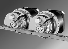 In a two-pinion design,one pinion is preloaded electronically. In a two-pinion design,one pinion is preloaded electronically.