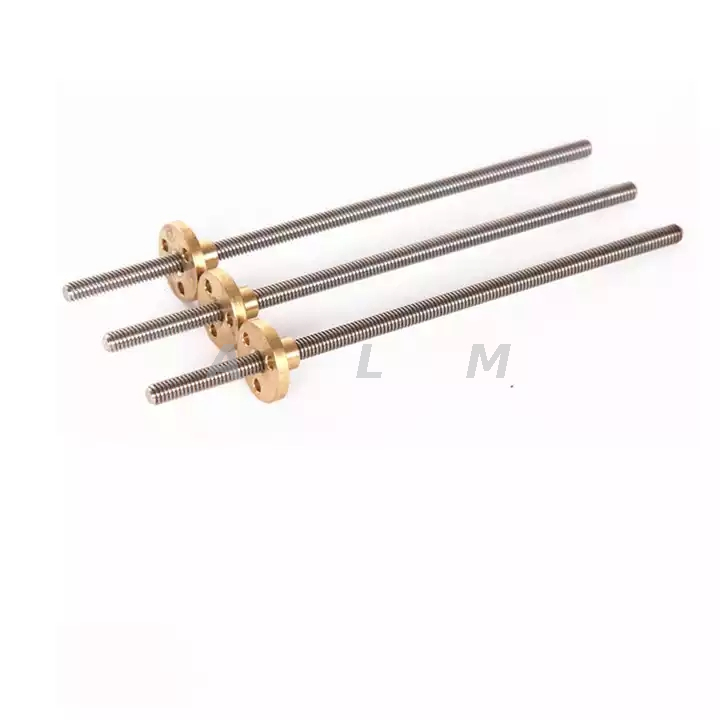 Diameter 5mm Tr5x5 Miniature Trapezoidal Lead Screw with Brass Flange Nut