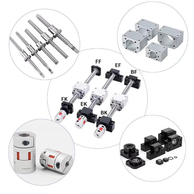 CNC End Machined Lead Screw Rotating Nut C7 Ground Sfu Dfu Sfs Sfe1204 1605 2505 Rolled Ball Screw