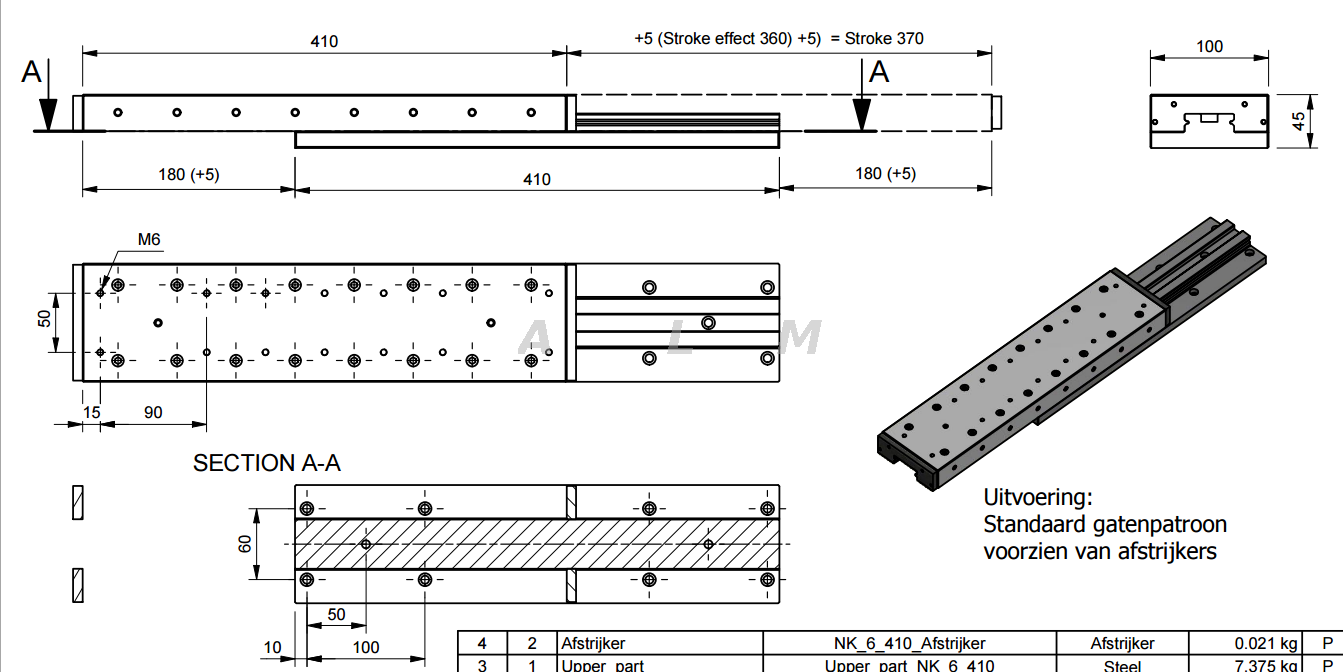 cross roller table VRU drawing
