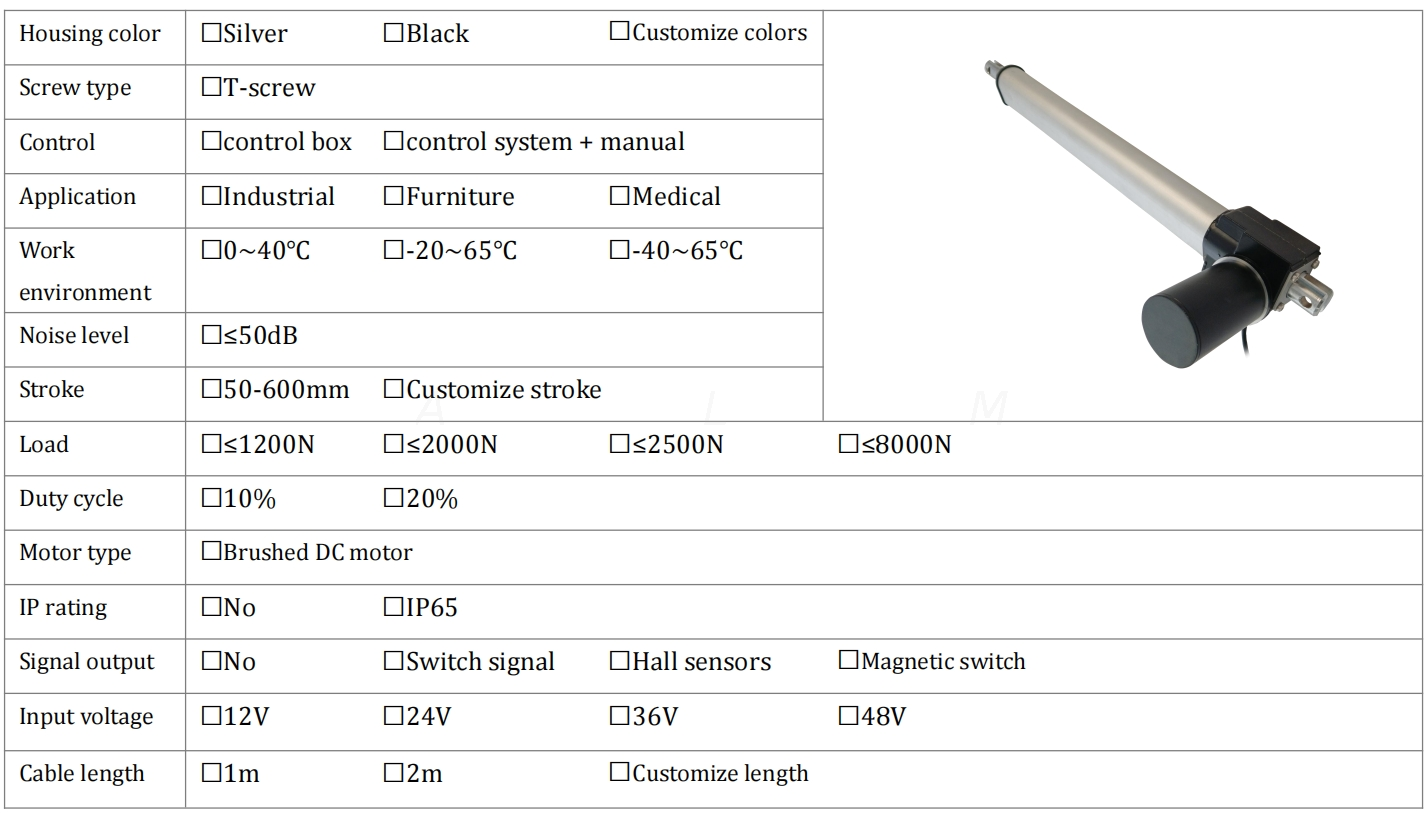 IP65 Max Load 600kg Telescopic Linear Actuator From China Manufacturer ...