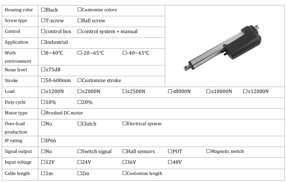 ALM608 linear actuator basic information