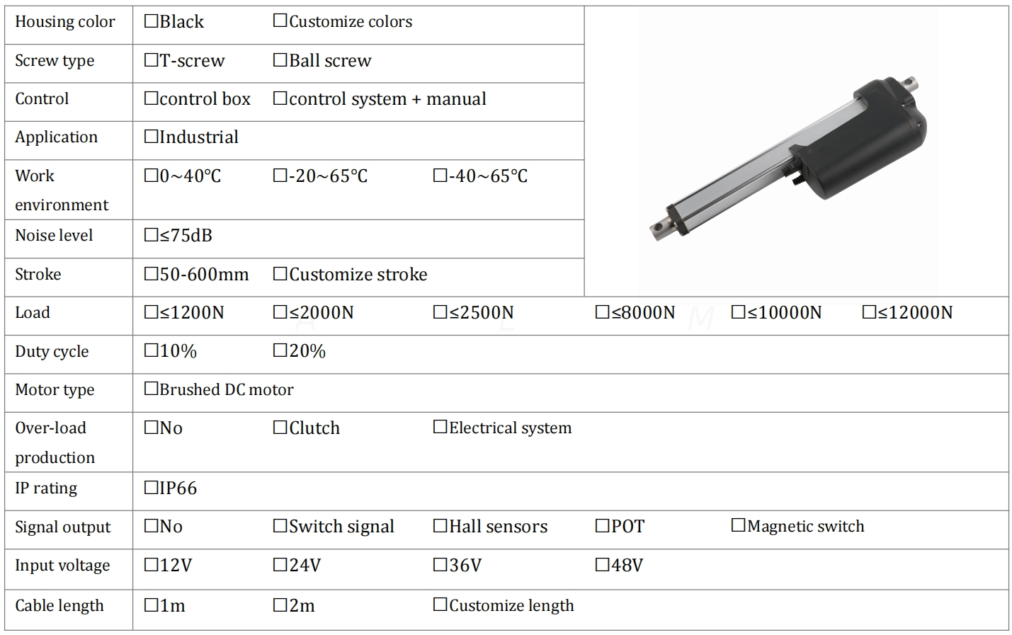 linear actuator ALM608