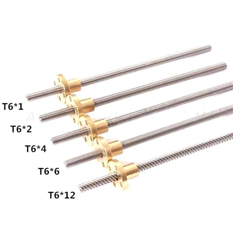 6x1 Miniature Trapezoidal Lead Screw & Nut