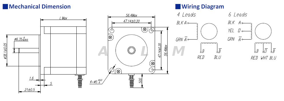stepper motor NEMA23 drawing
