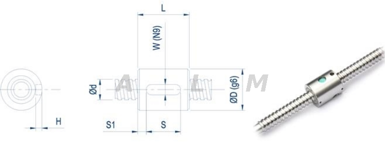 0401 ballnut with keyway ball screw