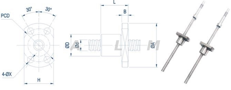 flanged mini ball screw
